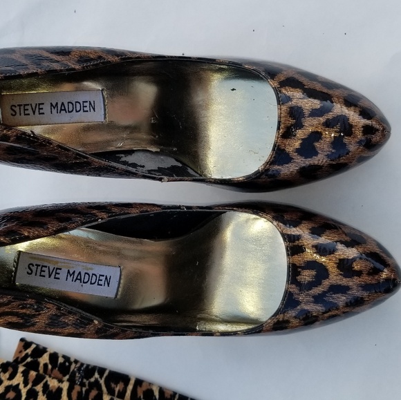 Patent Leather Leopard Print Shoes - Picture 2 of 7
